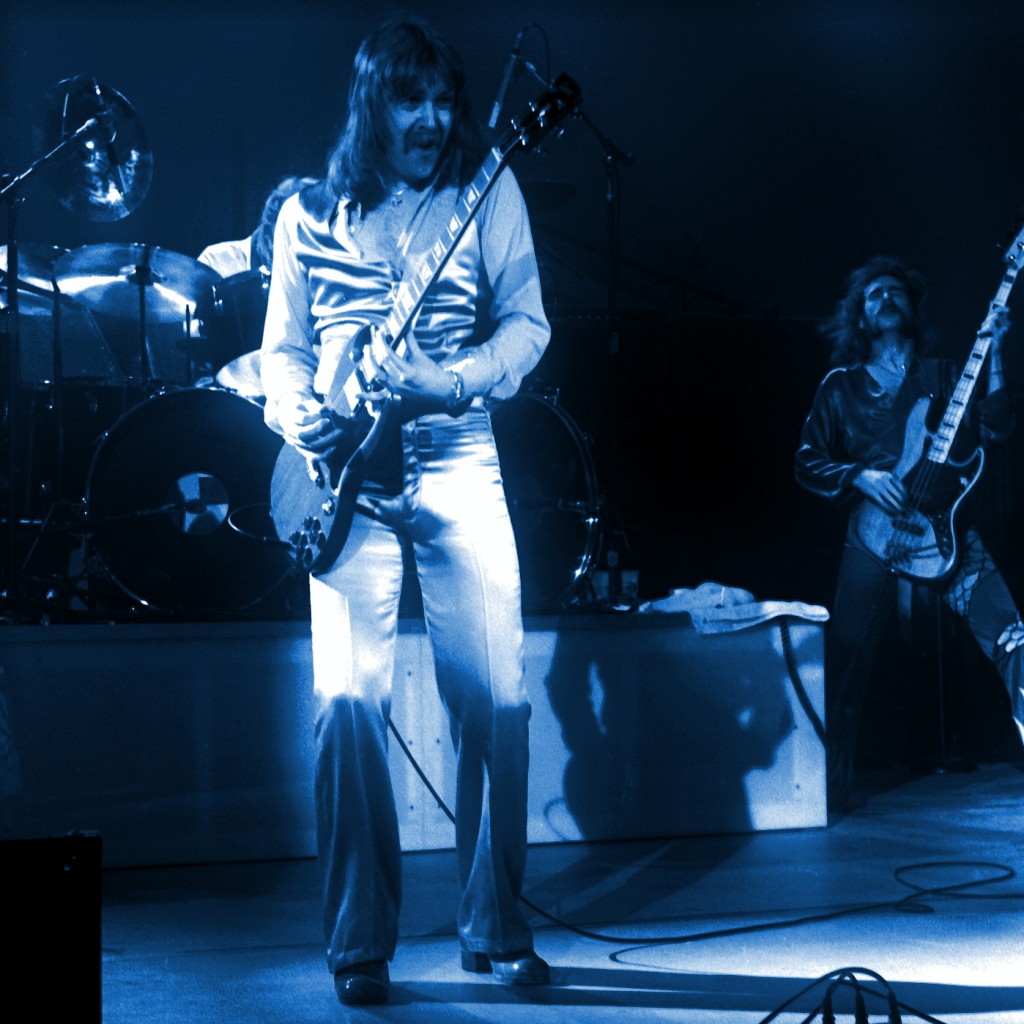 FOGHAT PERFORMING LIVE IN CONCERT AT THE COLISEUM IN SPOKANE, WASHINGTON ON FEBRUARY 2, 1977. PHOTO BY BEN UPHAM. MAGICAL MOMENT PHOTOS.