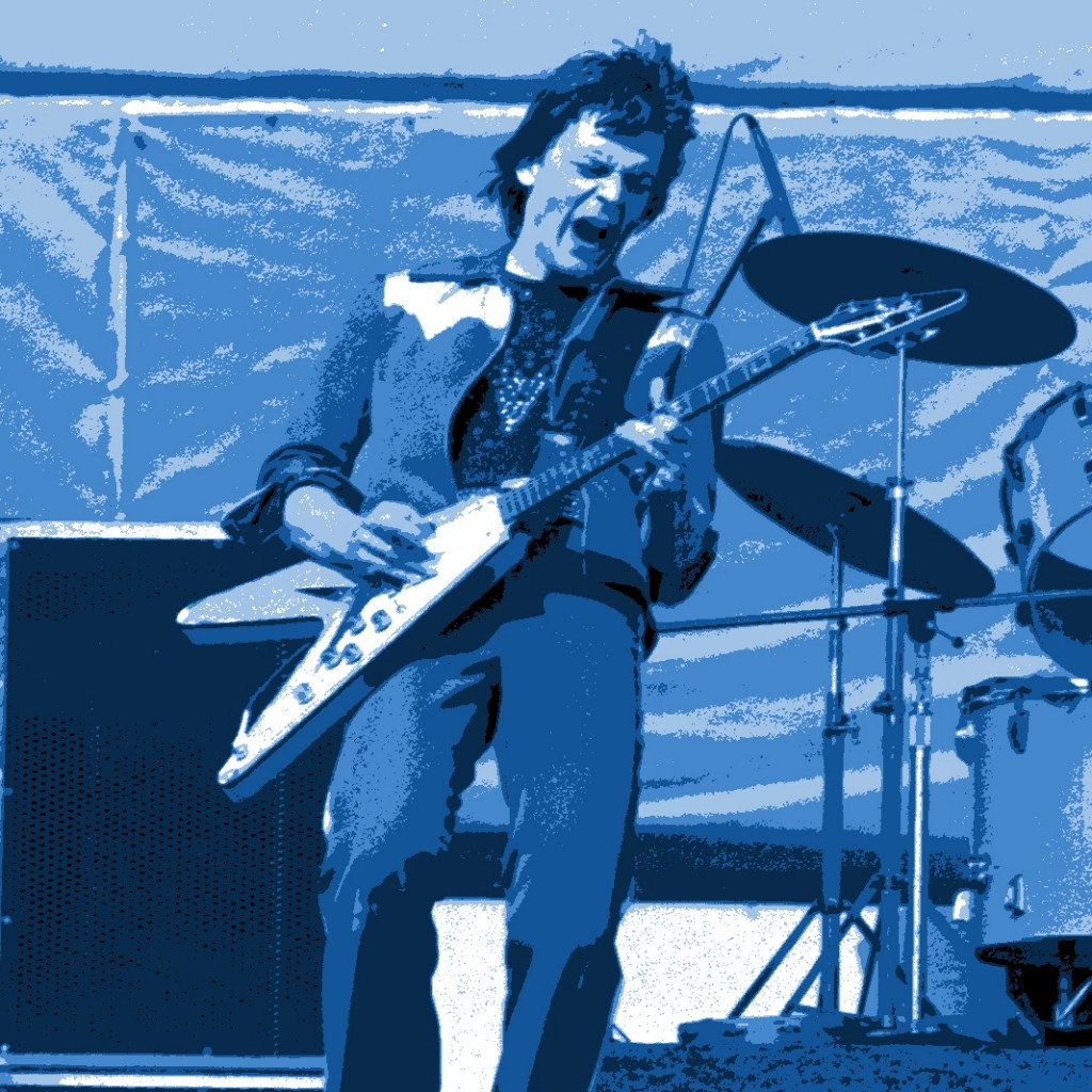 J. GEILS ON HIS GUITAR AT THE COLISEUM IN OAKLAND, CA. ON 6-6-76. PHOTO BY BEN UPHAM.