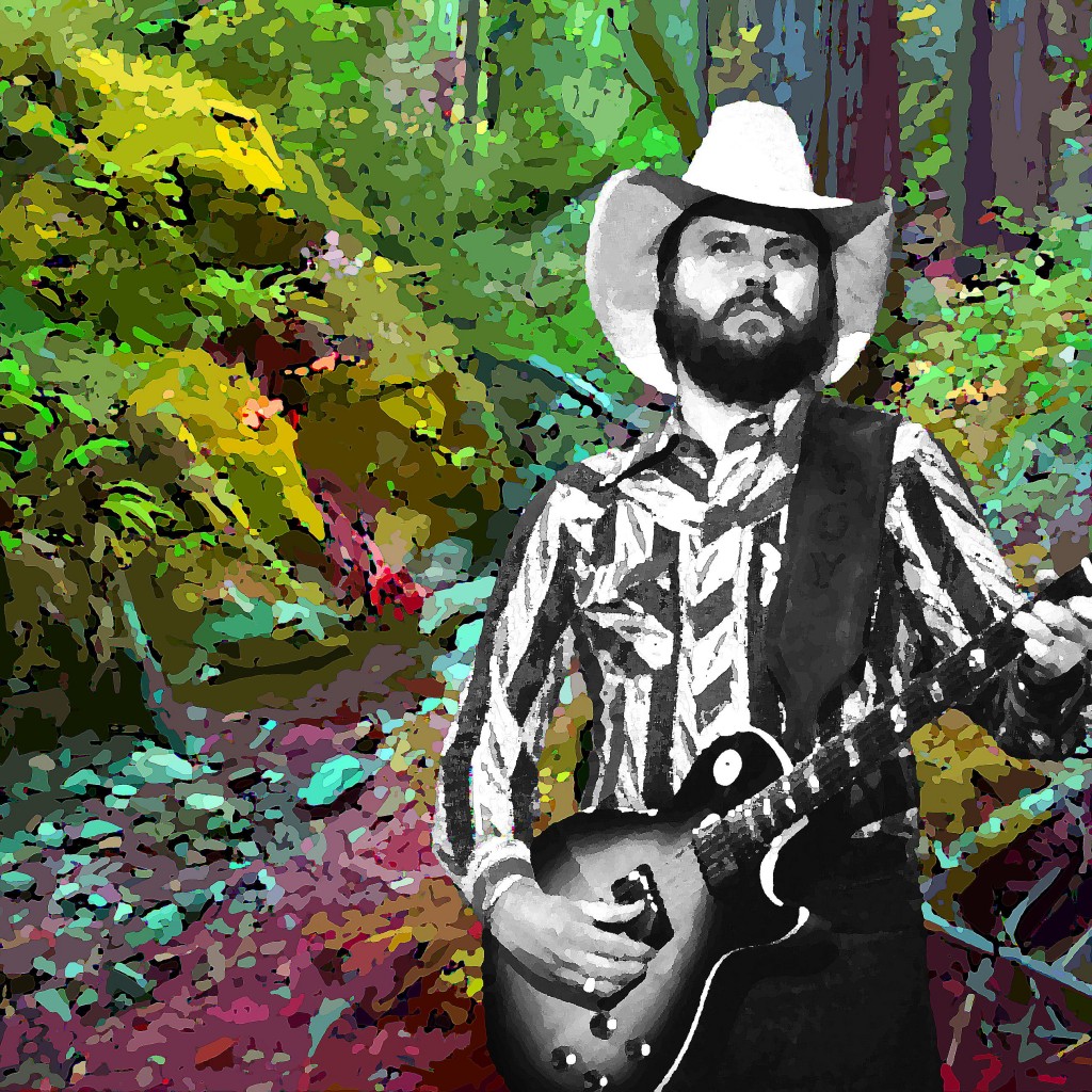TOY CALDWELL JAMMING IN THE WOODS. PHOTO-ART BY BEN UPHAM. MAGICAL MOMENT PHOTOS.